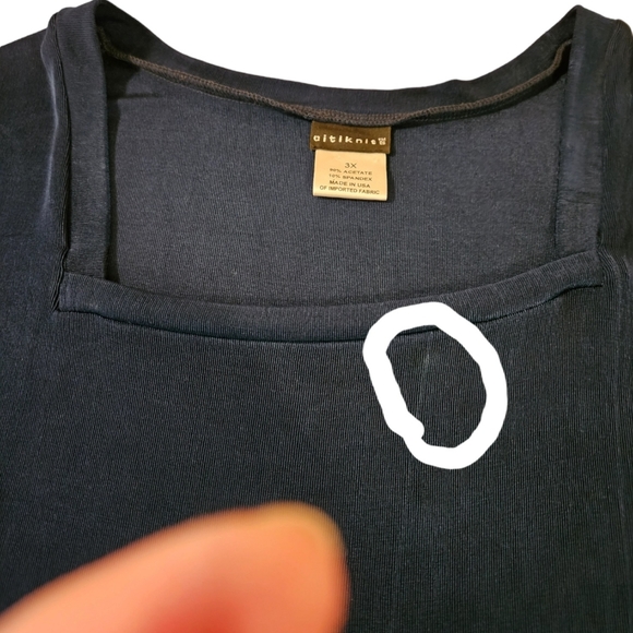 Citiknits 3x dark teal stretchy knit top. - Picture 6 of 6